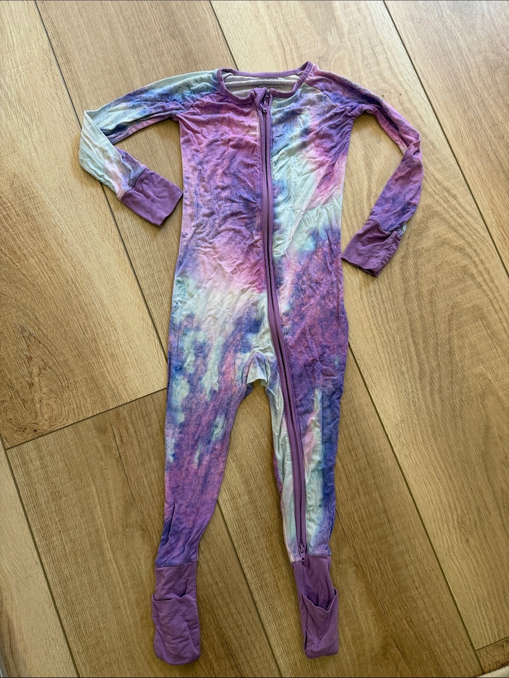 Little Sleepies Purple Tie-Dye Footed One-Piece Pajama